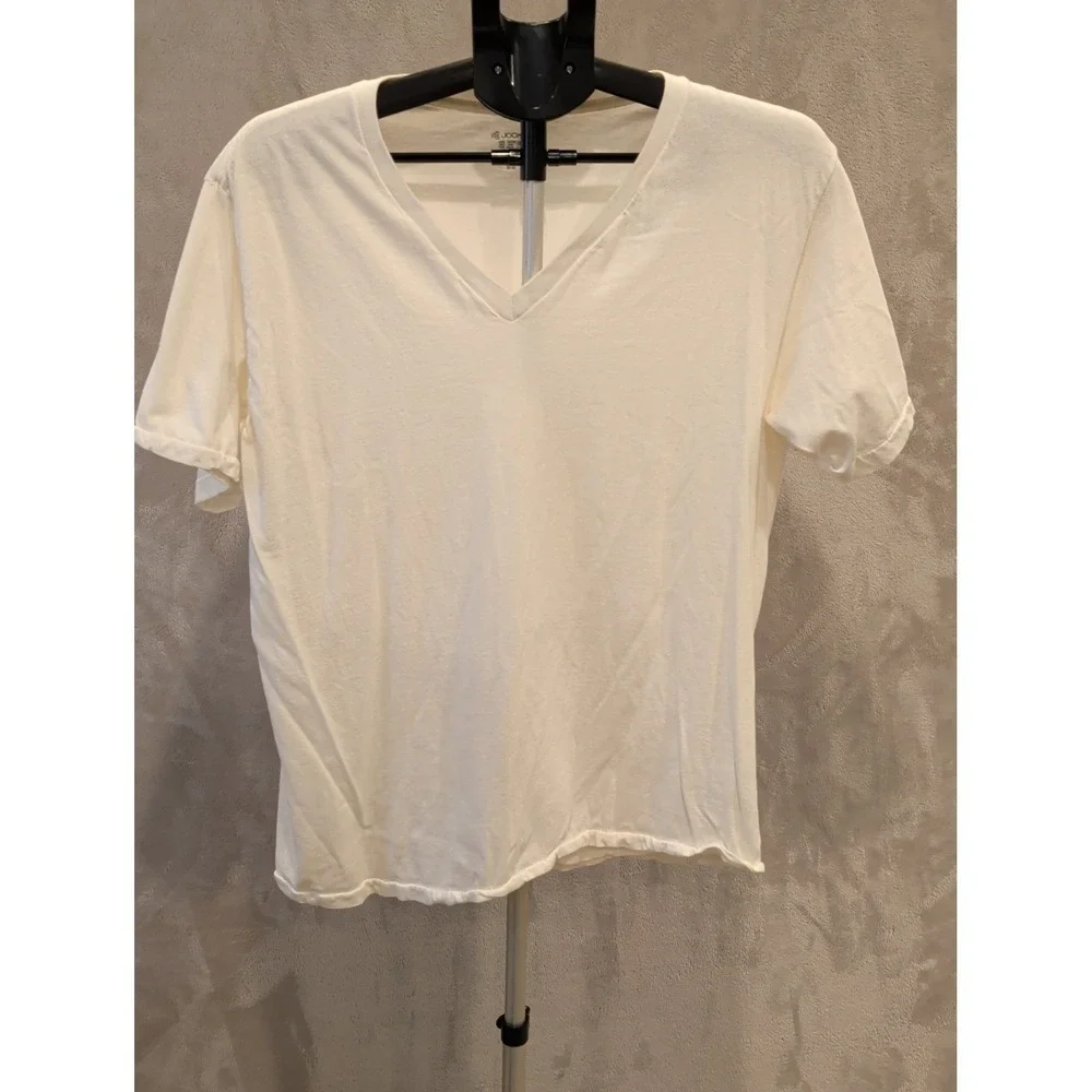 Jockey White V-Neck T-Shirt Mens Large‎ 100% Cotton Short Sleeve Undershirt
